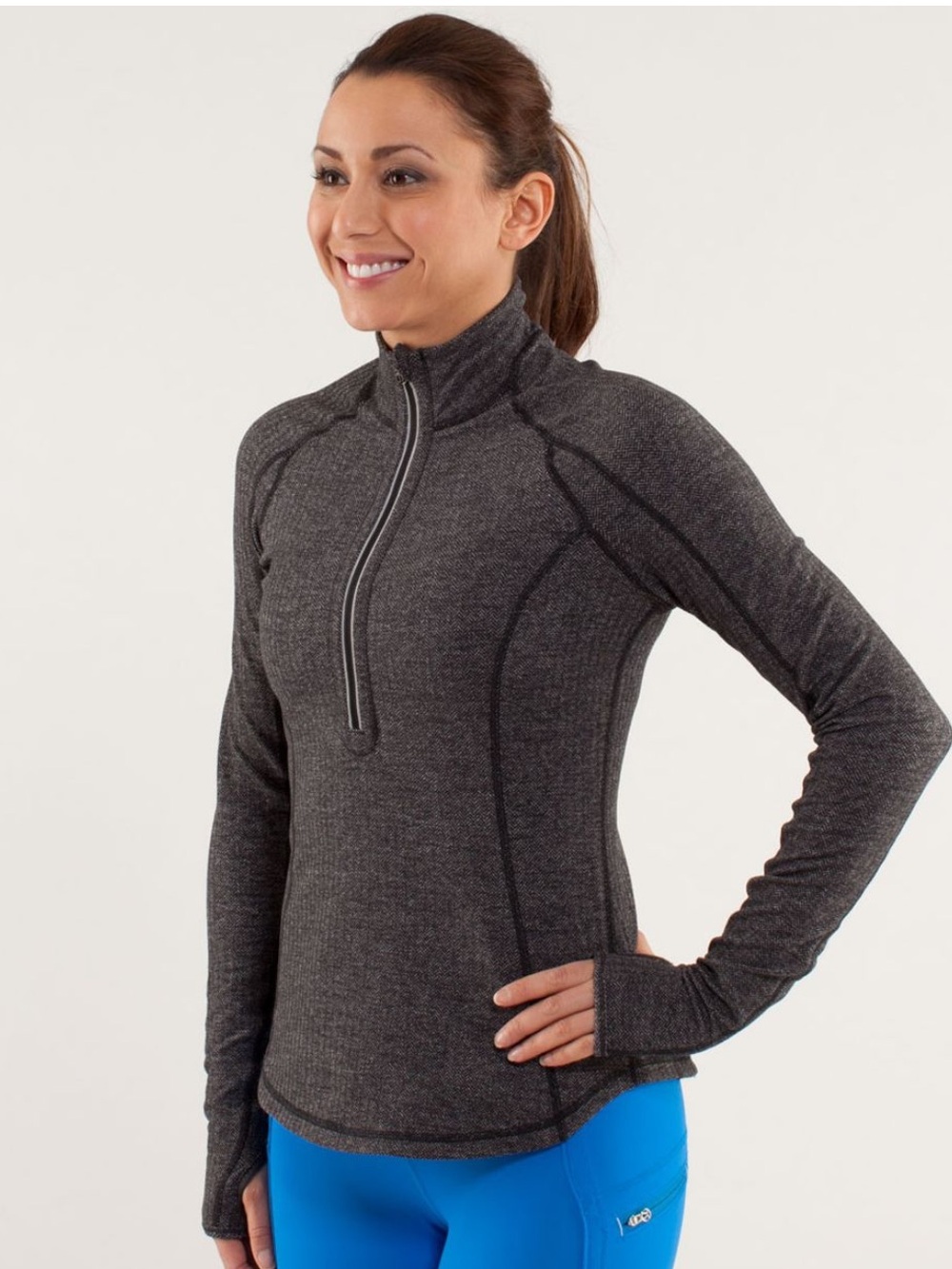 Lululemon Run U-Turn Pullover Heathered Coal Size 12